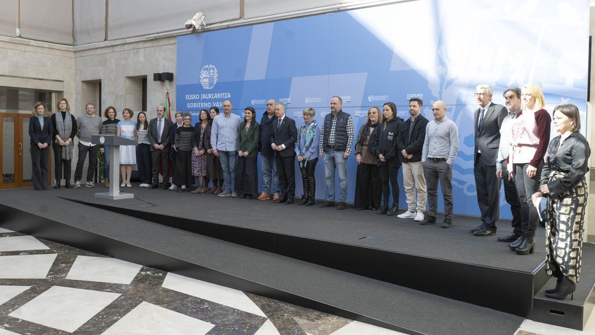 El lehendakari, Iñigo Urkullu, en el acto de reconocimiento de la solidaridad Euskadi-Ucrania