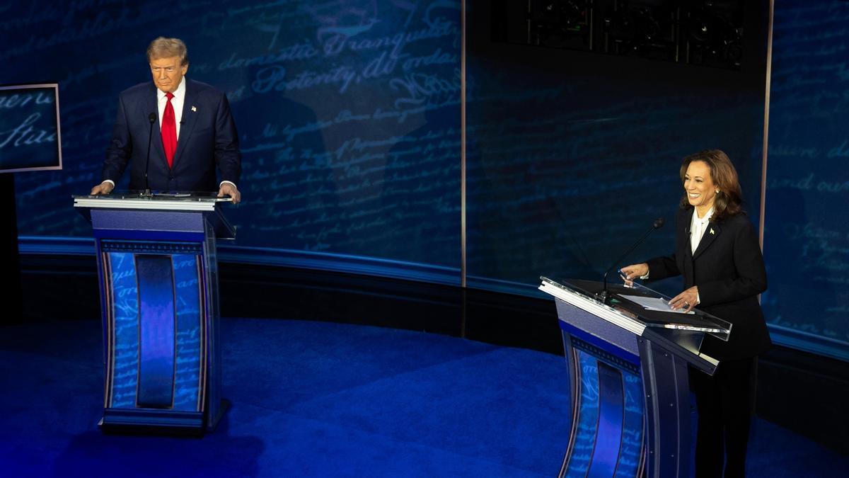 Trump y Harris en el debate que mantuvieron hace un par de semanas.