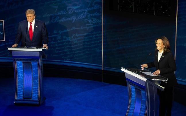 Trump y Harris en el debate que mantuvieron hace un par de semanas.