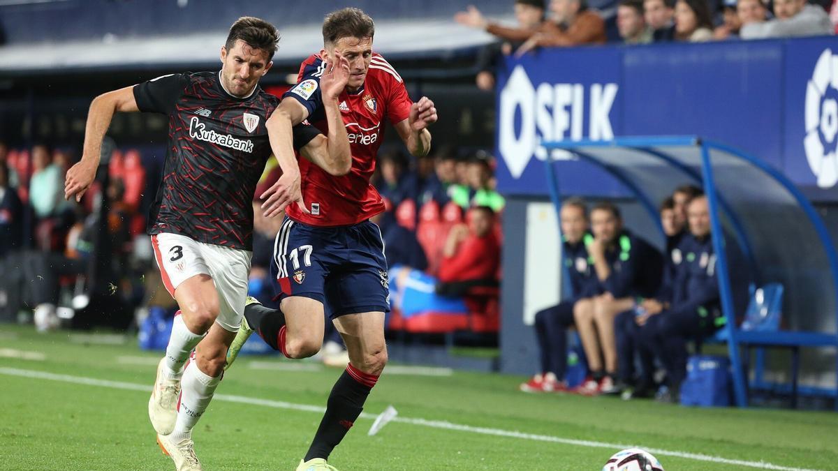 Imagen de un derbi entre el Athletic y Osasuna de la pasada temporada.