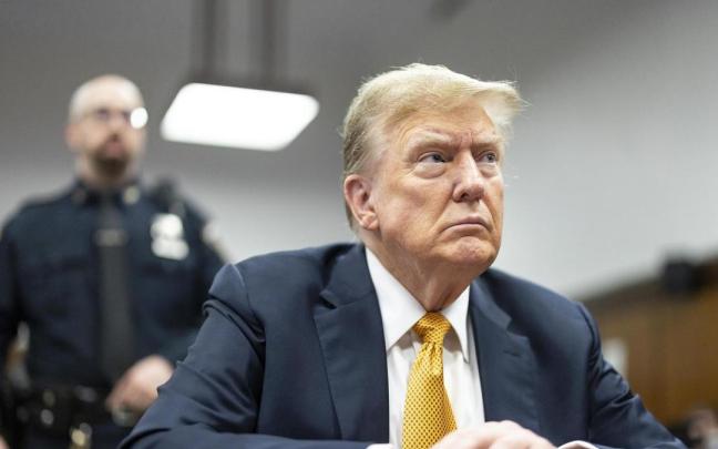 Donald Trump en la última sesión del juicio en Nueva York.