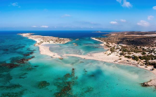Playa Elafonisi, Creta, en Grecia.