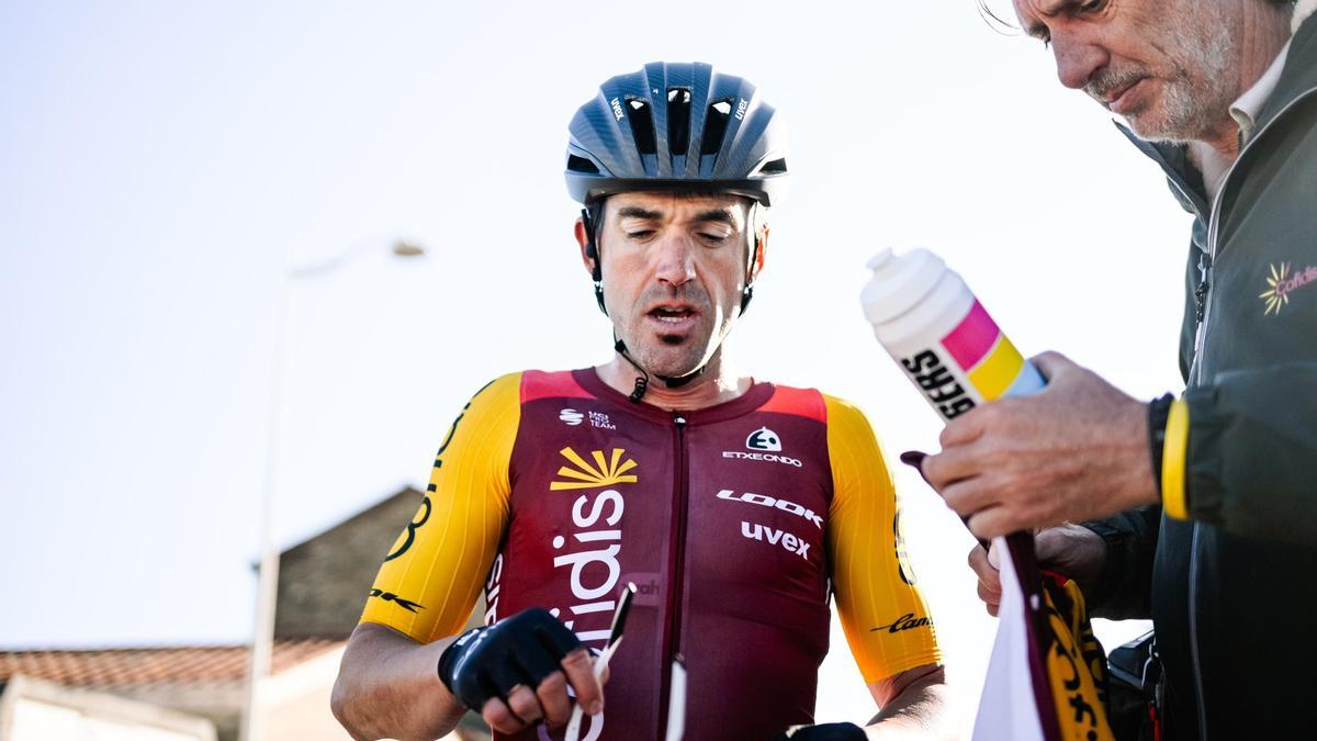 Izagirre, tras su llegada a meta.