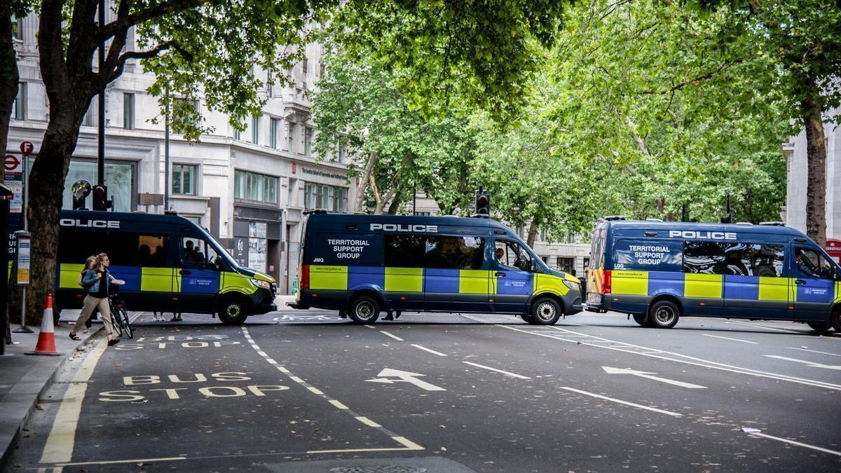 Dispositivo de seguridad de la Policía Metropolitana de Londres.