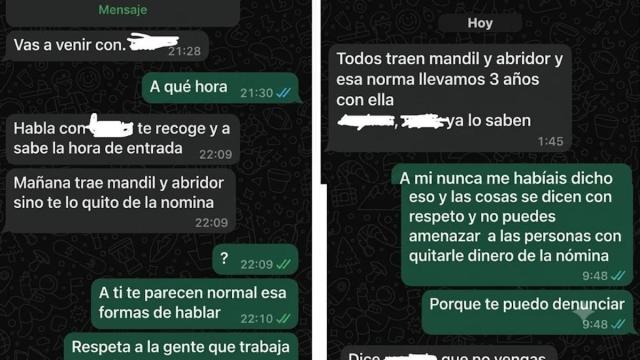 La tensa conversación que un empleado y un jefe han mantenido vía WhatsApp