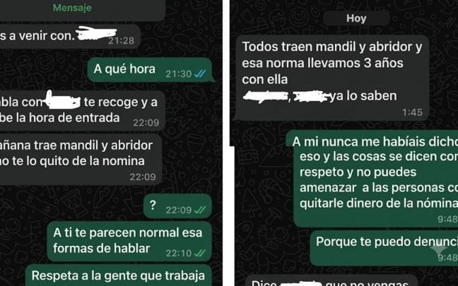 La tensa conversación que un empleado y un jefe han mantenido vía WhatsApp