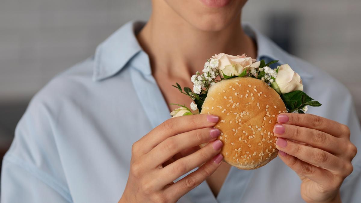 Hamburguesa en una foto de archivo