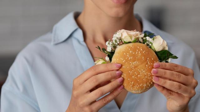 Hamburguesa en una foto de archivo