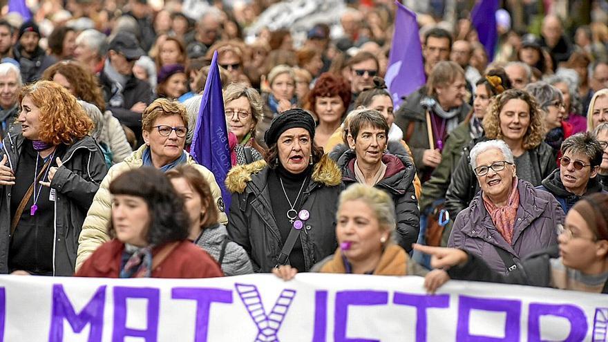 Imagen de archivo de la manifestación del Día Internacional de las Mujeres celebrada en Donostia.