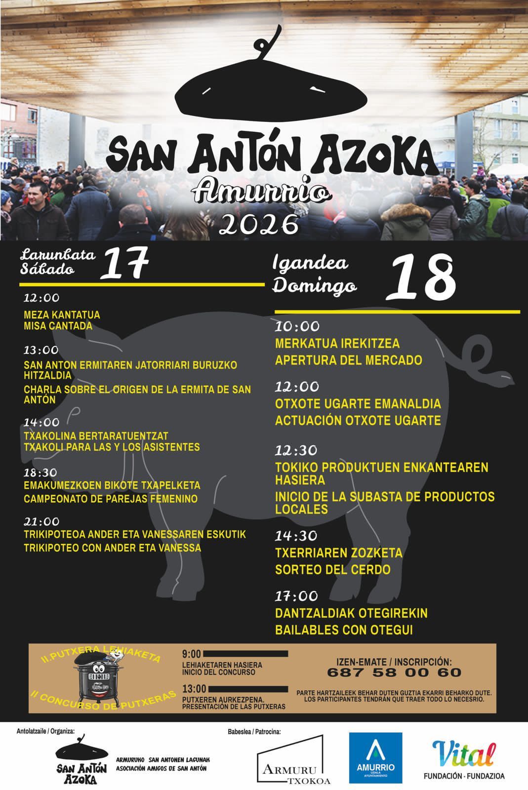 Programa de la feria de San Antón 2025 en Amurrio