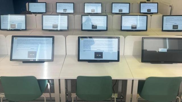 Aula informática de Laudio Hazi donde se harán los exámenes teóricos del carnet de conducir