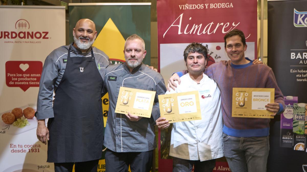 Los ganadores del I Concurso de Croqueta de Araba.