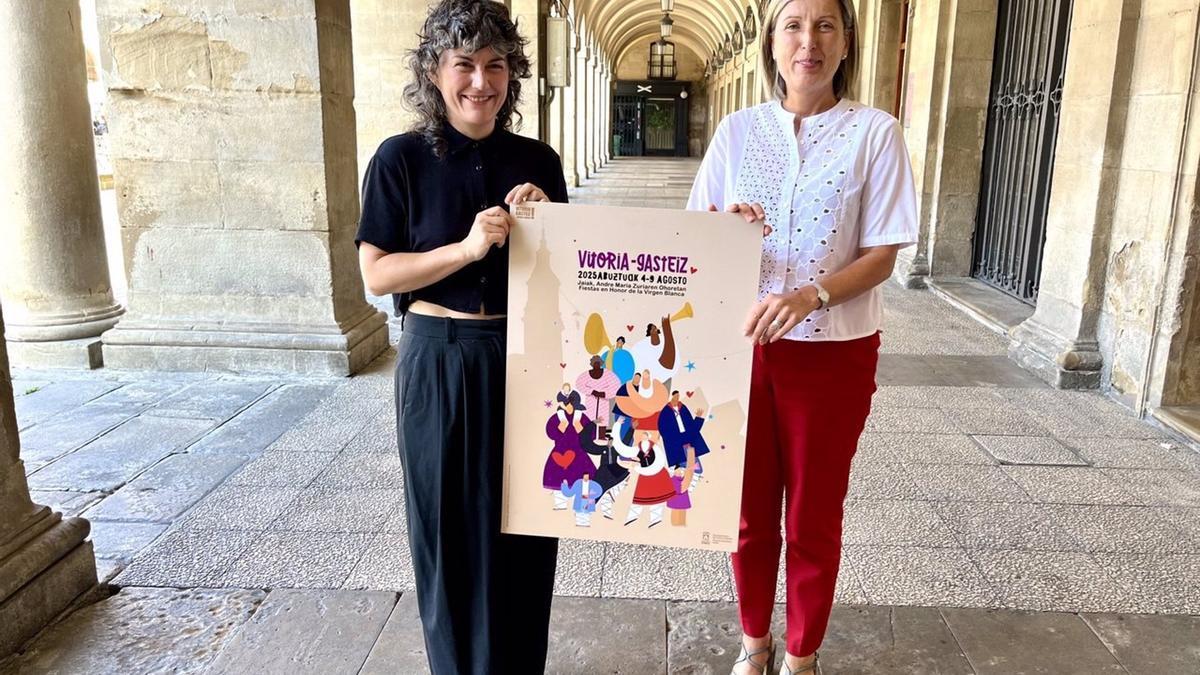 Ania Saenz de Buruaga Fernandez de Gobeoren kartela izango da Gasteizko Andre Maria Zuriaren jaien irudia.
