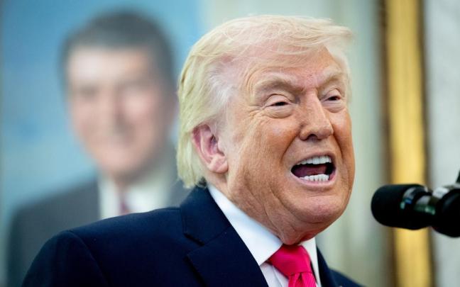 Trump, durante su comparecencia.