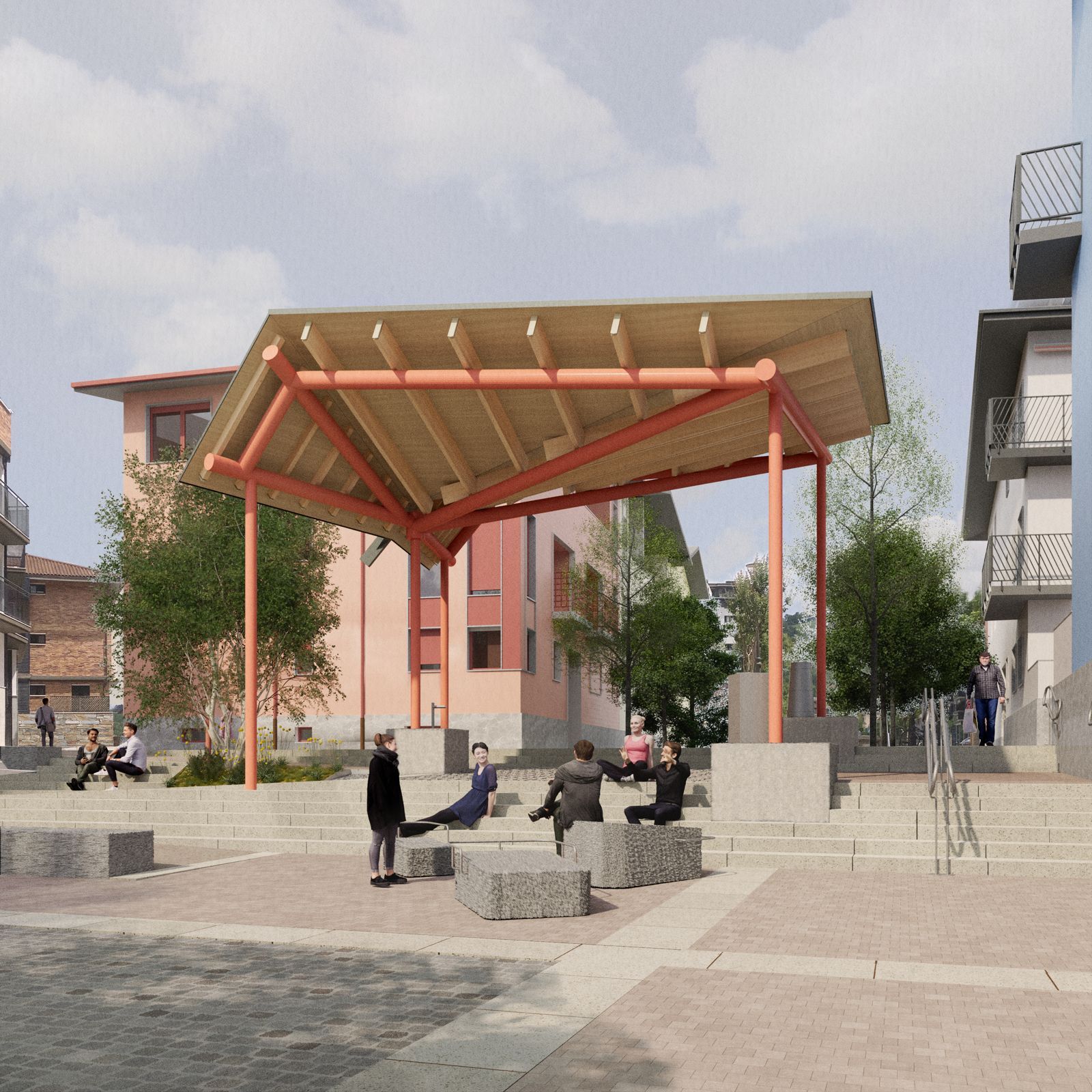 El quiosco y las piedras de arrastre