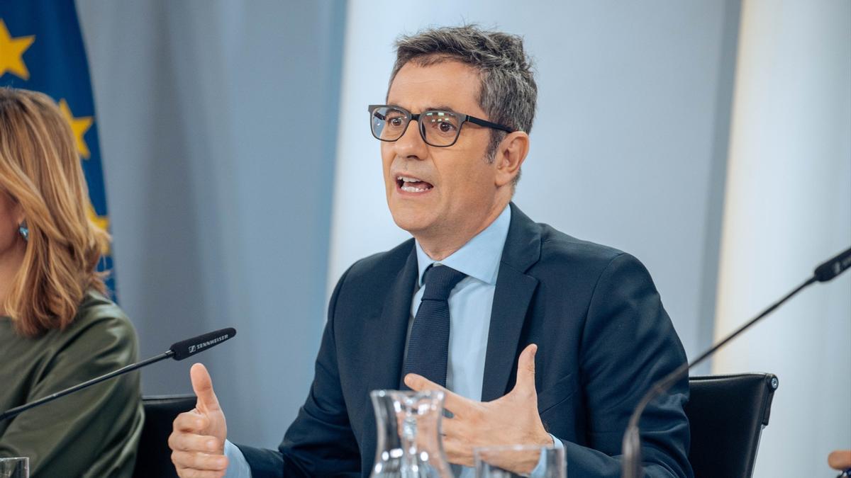 Félix Bolaños, en la rueda de prensa posterior al Consejo de Ministros.