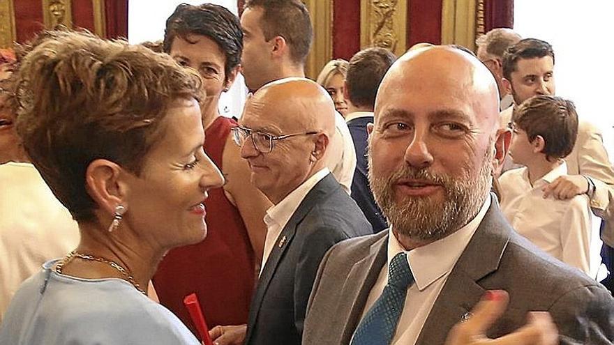 María Chivite, presidenta, ayer con José Luis Arasti. | FOTO: JAVIER BERGASA