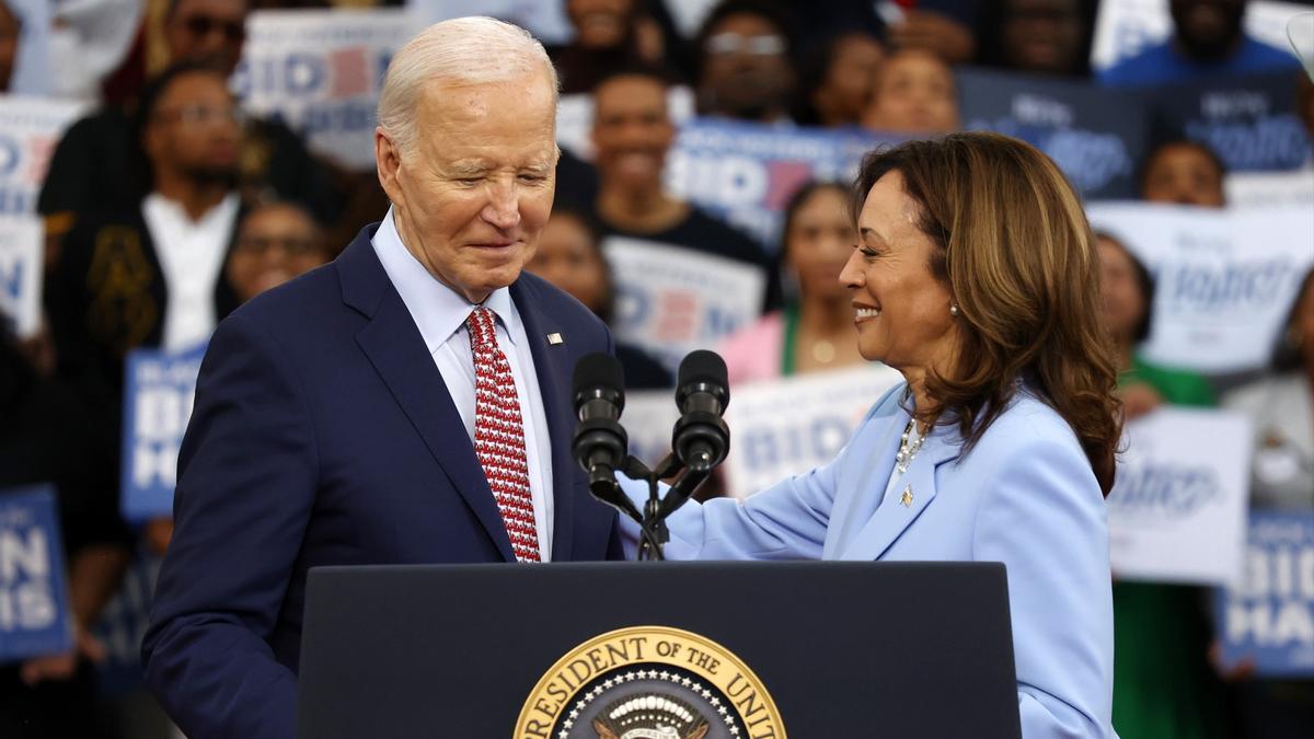 El presidente Joe Biden y la vicepresidenta Kamala Harris participaron en un mitin de campaña en el Girard College de Filadelfia, Pensilvania, el 29 de mayo de 2024