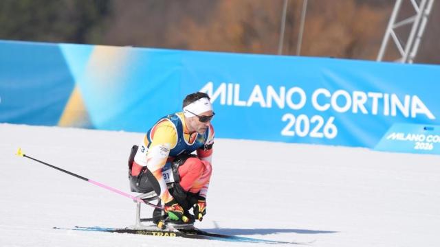 Higinio Rivero durante los Juegos Paralímpicos de Invierno de Milán y Cortina d'Ampezzo 2026.