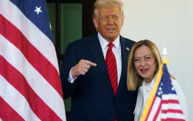 Donald Trump y Giorgia Meloni, durante su encuentro