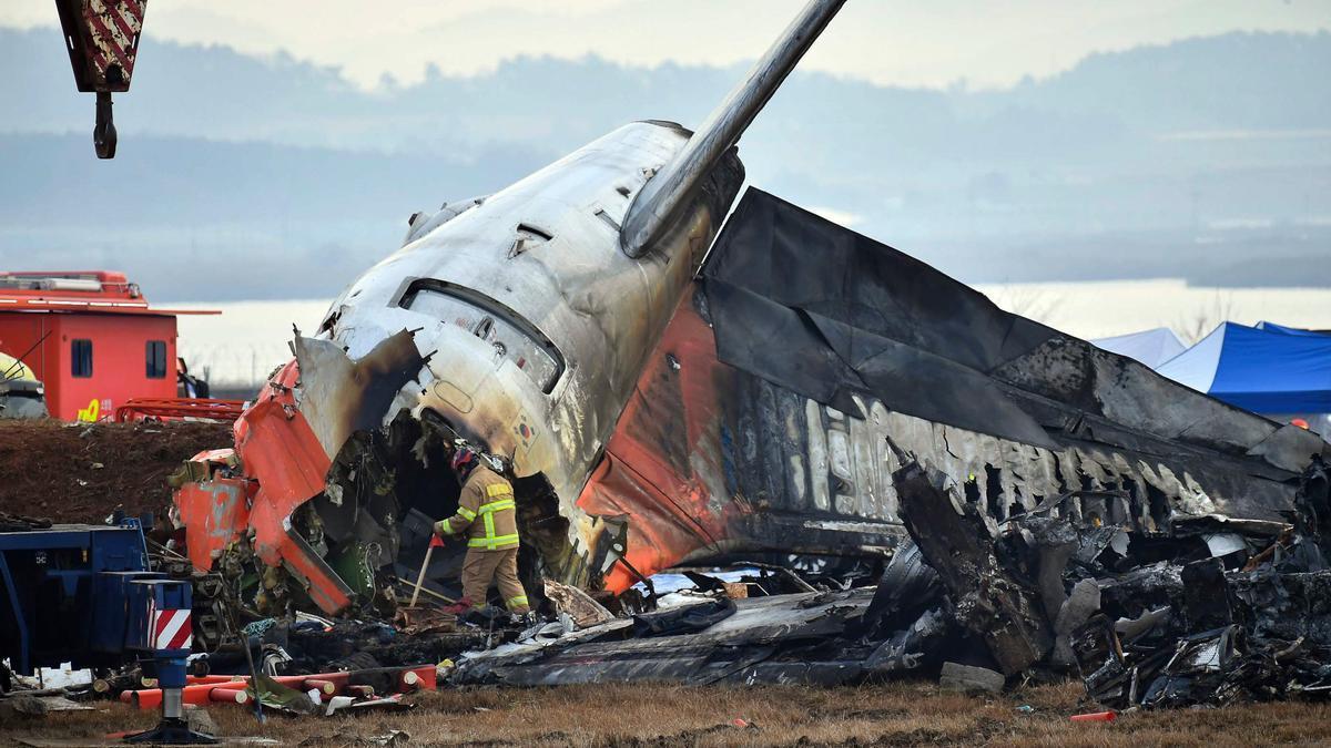 El avión de Jeju Air estrellado en Corea del Sur