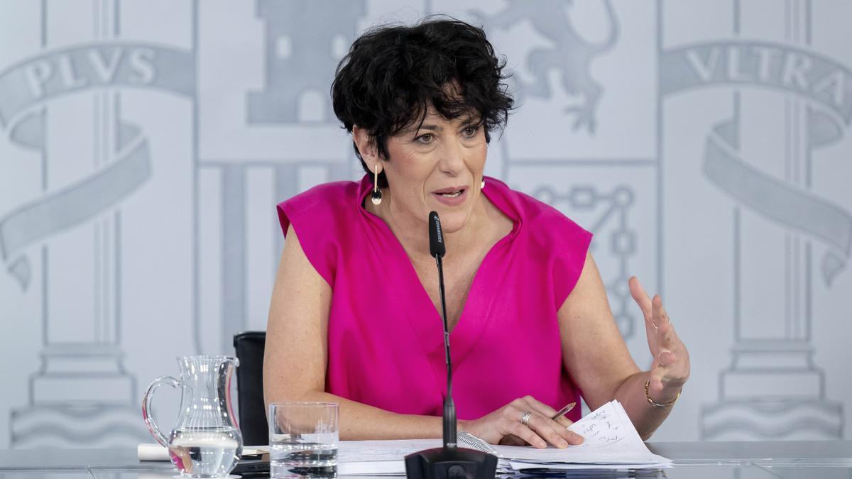 Elma Saiz, en la rueda de prensa tras el Consejo de Gobierno.