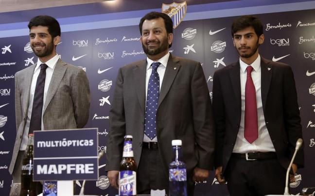 El jeque Al-Thani, durante su etapa al frente del Málaga.