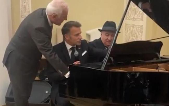 Macron canta 'La Bohème' en Armenia con música del presidente y primer ministro del país.