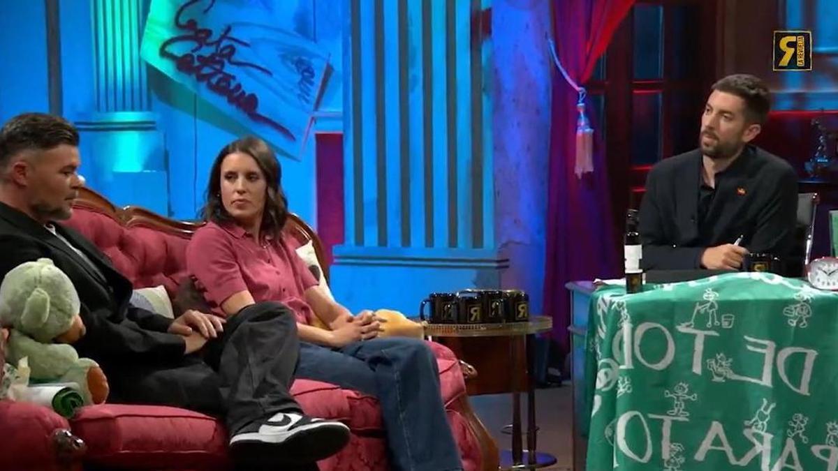 David Broncano charla con Gabriel Rufián e Irene Montero, invitados de anoche en 'La Revuelta'
