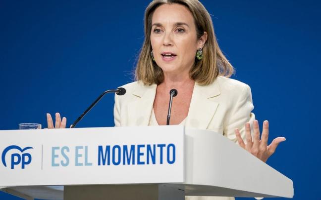 Cuca Gamarra, ayer tras el Comité de Dirección del PP.