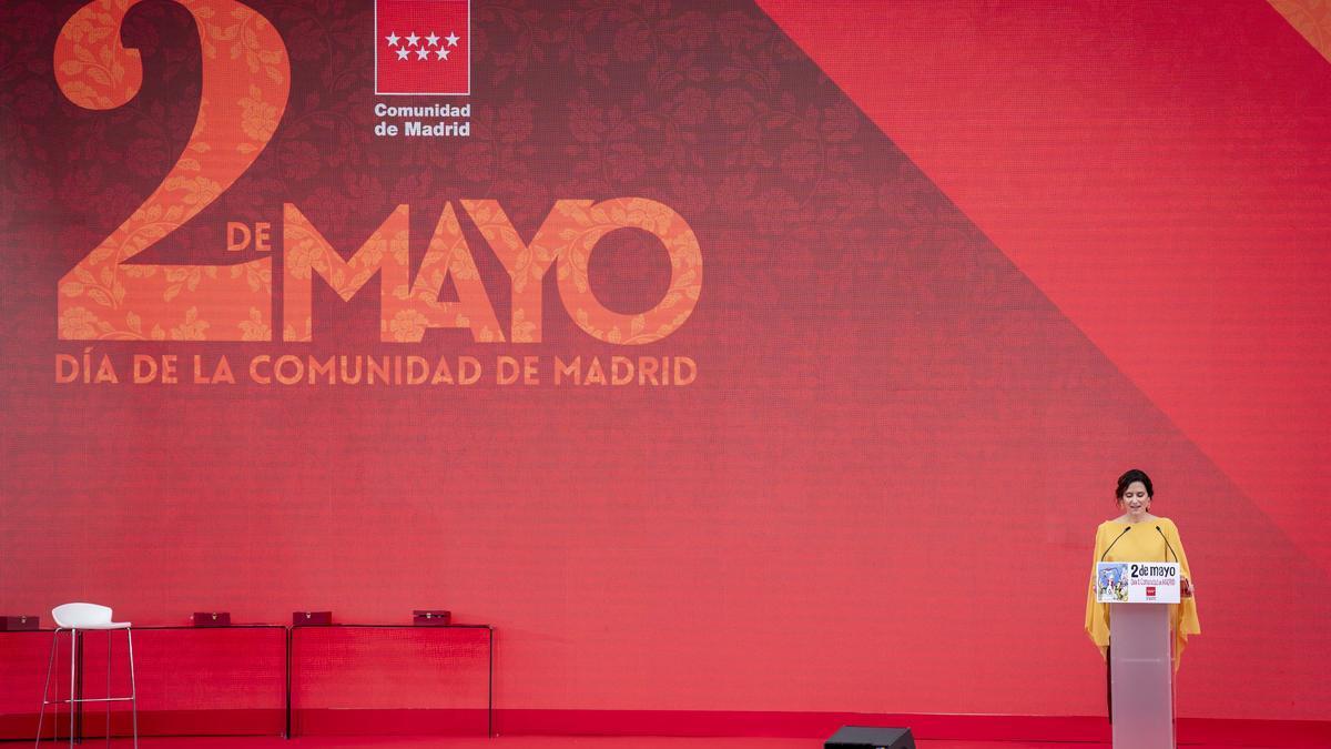 La presidenta de la Comunidad de Madrid, Isabel Díaz Ayuso, ha vuelto a convertir la conmemoración del 2 de mayo en un mitin político