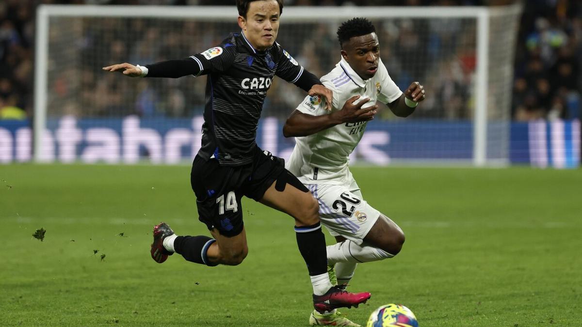 Kubo y Vinicius, durante el partido de la pasada campaña. / EFE