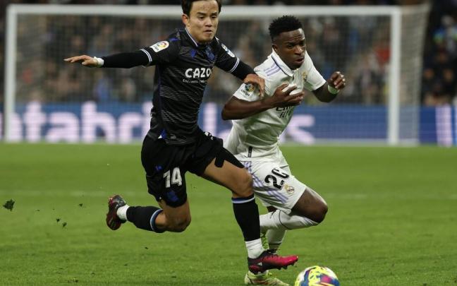 Kubo y Vinicius, durante el partido de la pasada campaña. / EFE