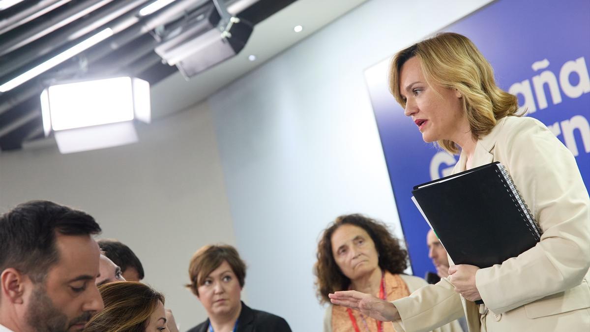 Pilar Alegría, en la rueda de prensa posterior al Consejo de Ministros en la que ha ofrecido detalles sobre la nueva Selectividad.