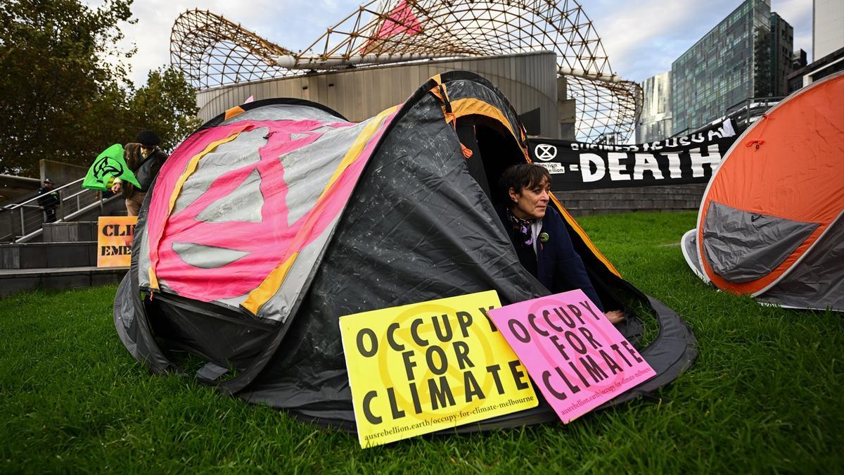 Concentración para denunciar la pasividad en la lucha contra el cambio climático.