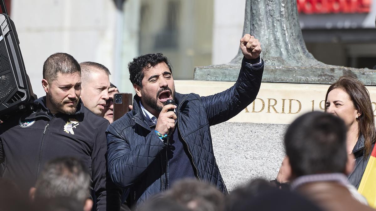 'Alvise' Pérez, en una movilización en Madrid.