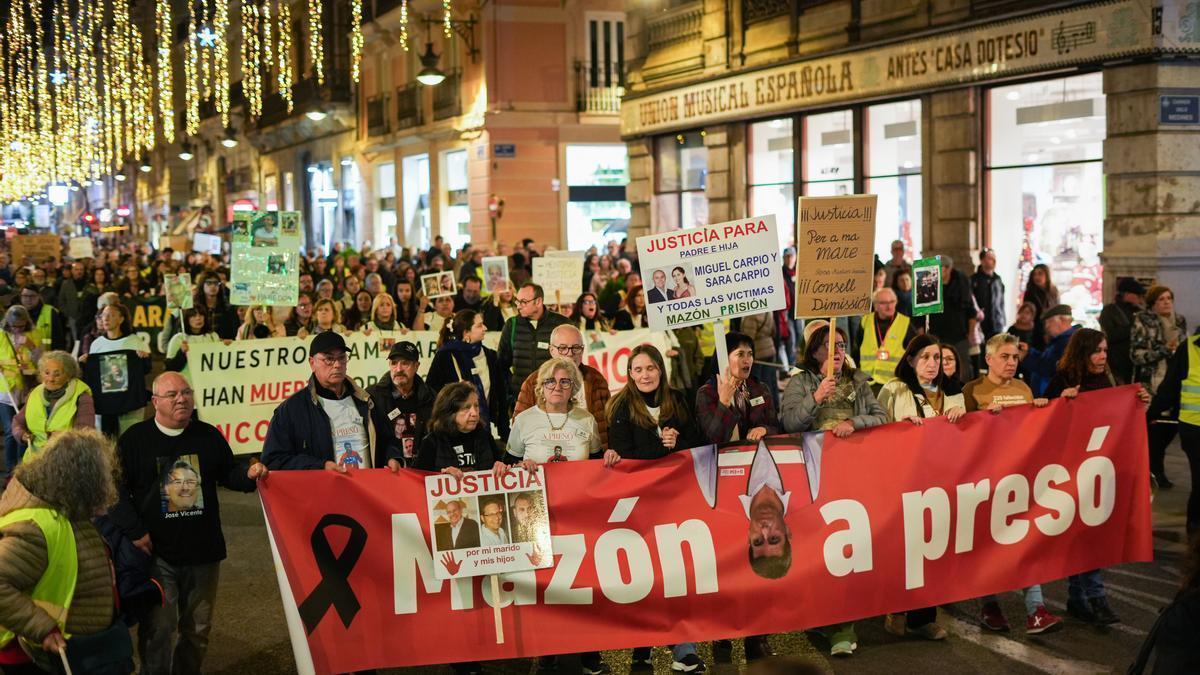 Una manifestación contra la gestión de la dana de Carlos Mazón