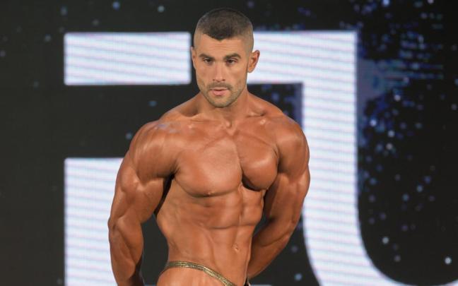 Joseba Martín, el culturista que en poco tiempo ha esculpido su propio camino, durante su cita en Lisboa.