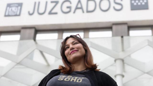 La actriz Elisa Mouliaá, a su salida de los Juzgados de Plaza de Castilla.