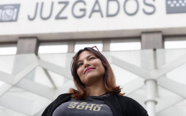 La actriz Elisa Mouliaá, a su salida de los Juzgados de Plaza de Castilla.