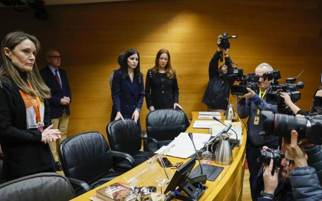 La presidenta de Asociación de Víctimas Mortales de la Dana, Rosa Álvarez, a su llegada a la comisión de investigación sobre de la dana de Les Corts Valencianes.