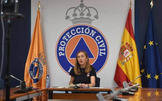 La directora general de Protección Civil, Virginia Barcones, informa sobre el desarrollo del Comité Estatal de Coordinación (CECOD) sobre los incendios