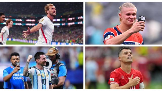 Harry Kane, Erling Haaland, Leo Messi y Granit Xhaka.