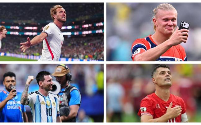 Harry Kane, Erling Haaland, Leo Messi y Granit Xhaka.