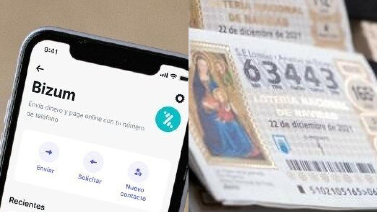 Bizum y décimos de lotería