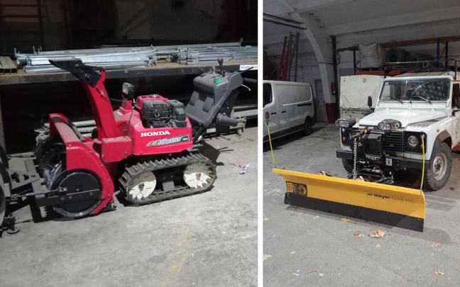 Dos quitanieves del Ayuntamiento de Legazpi