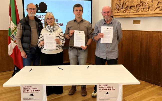 El Ayuntamiento ha firmado un convenio con Galgakao Gogora e Intxorta 1937 para avanzar en la investigación