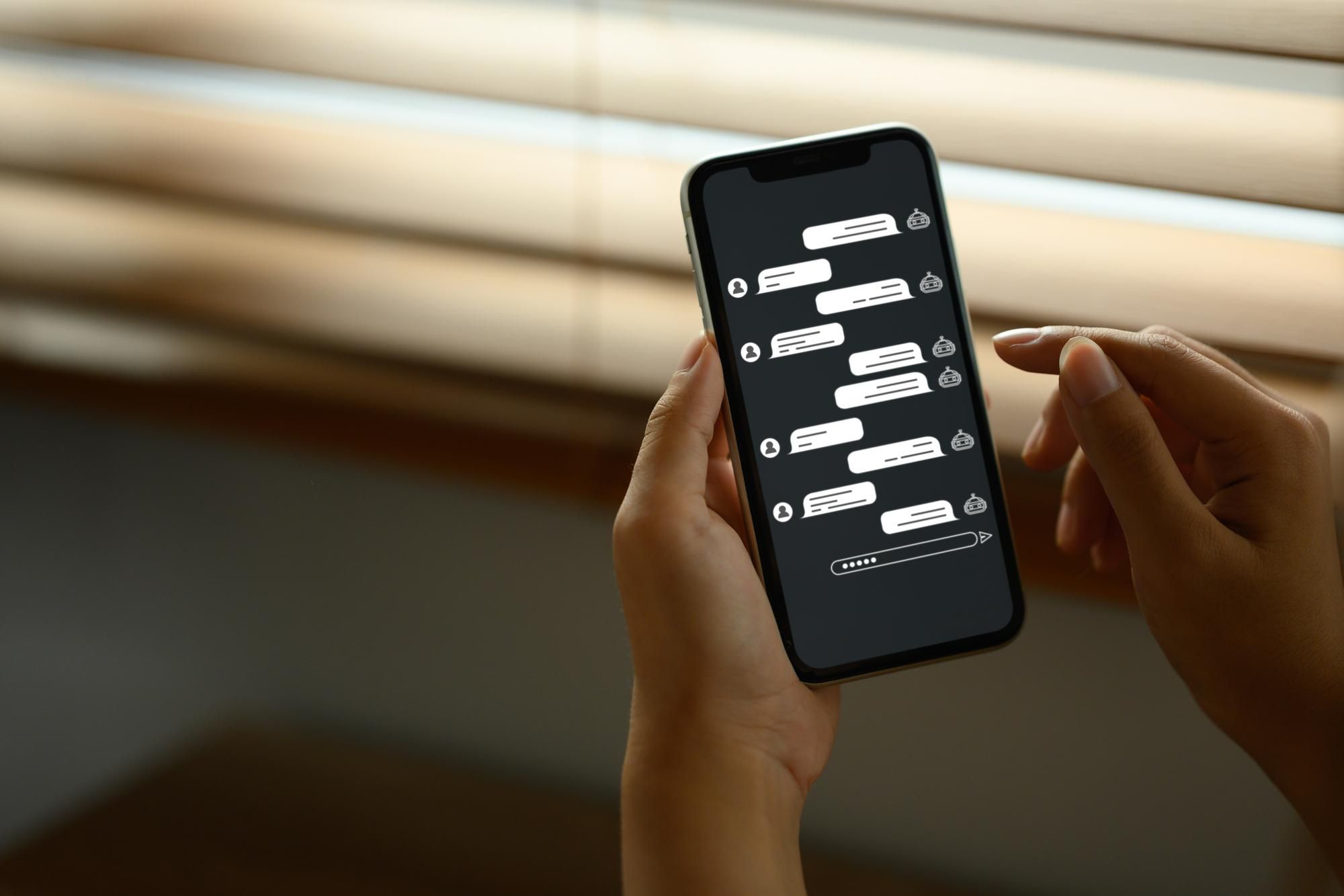Recreación de un diálogo entre un usuario y un chatbot.