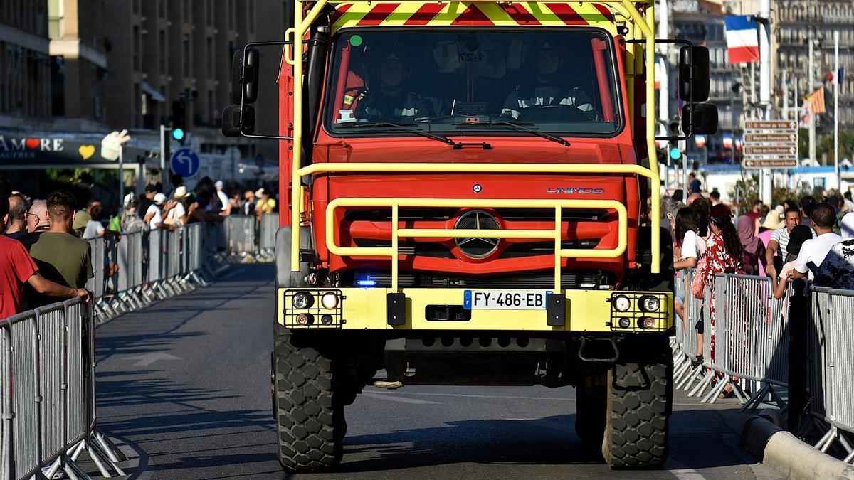 Un camión de intervención del Bataillon des Marins-Pompiers de Marseille