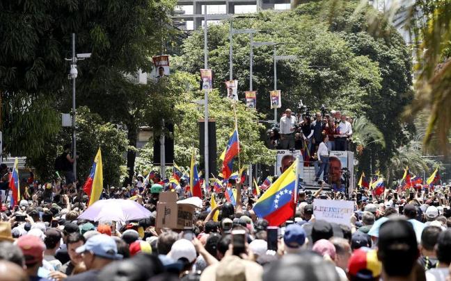 Protesta en Caracas por los resultados de las elecciones venezolanas.